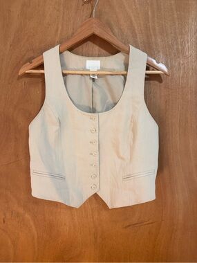 H&M Cream Women's Vest with Button Front